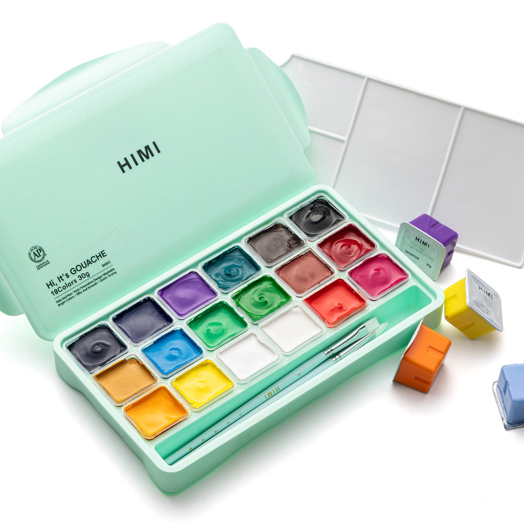 HIMI-jelly-Gouache-set-18_Brushes-Green-2