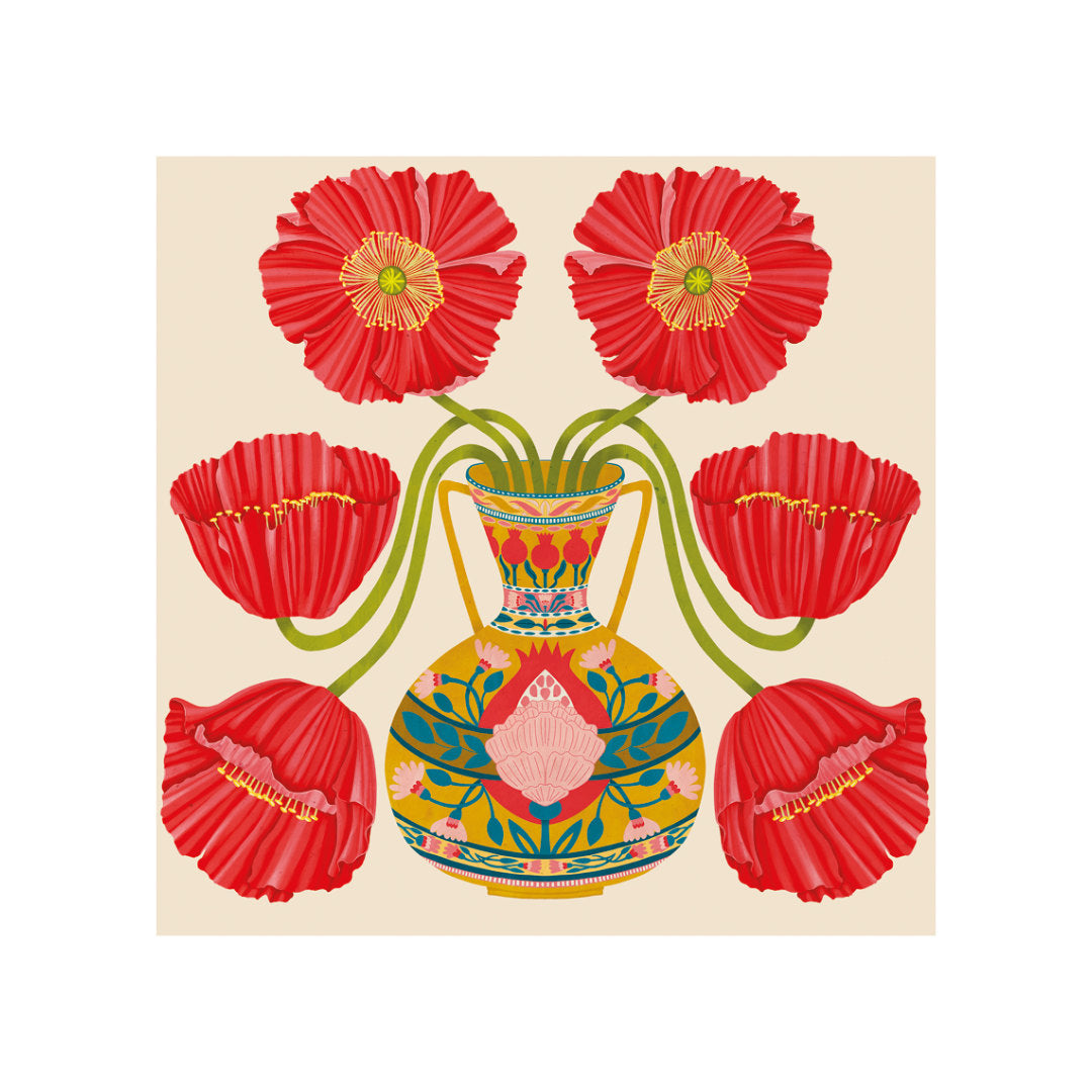 HerbariumRedPoppiesVase